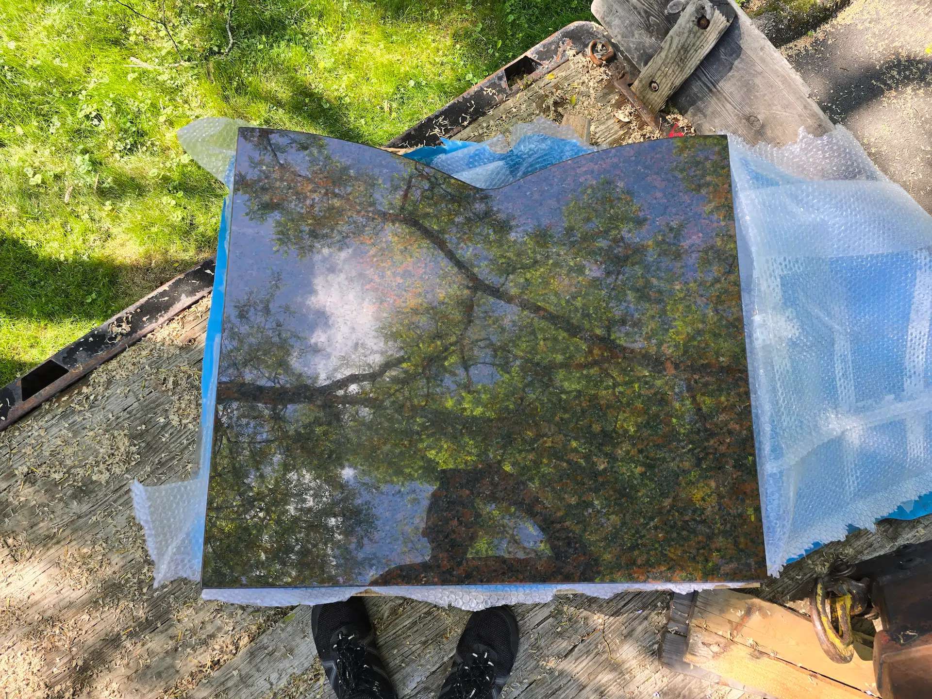 Granite Memorial Bench hand-carved by Cemetery Bench Shop in NJ — image 4