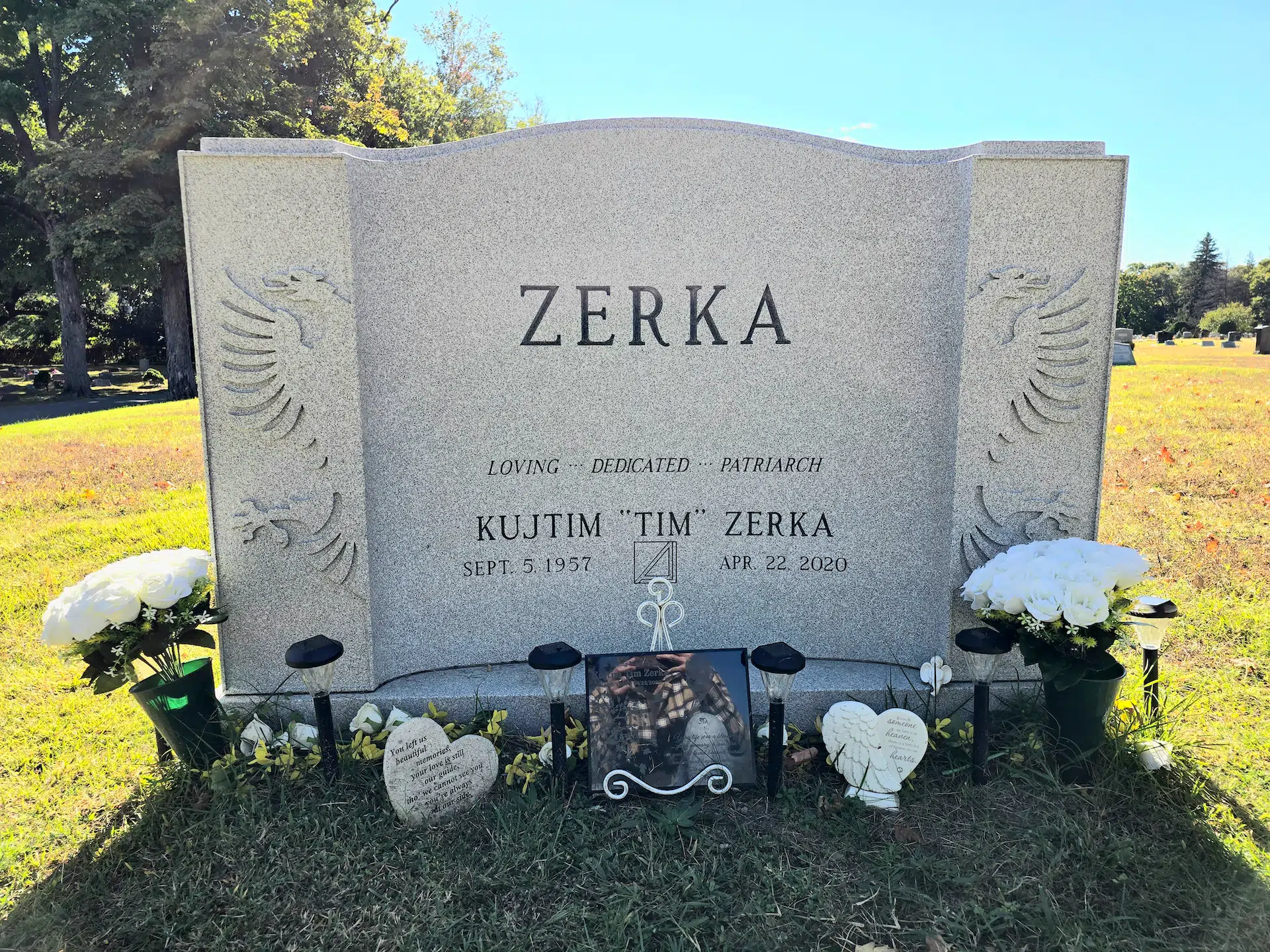 Granite Memorial Bench hand-carved by Cemetery Bench Shop in NJ — image 5