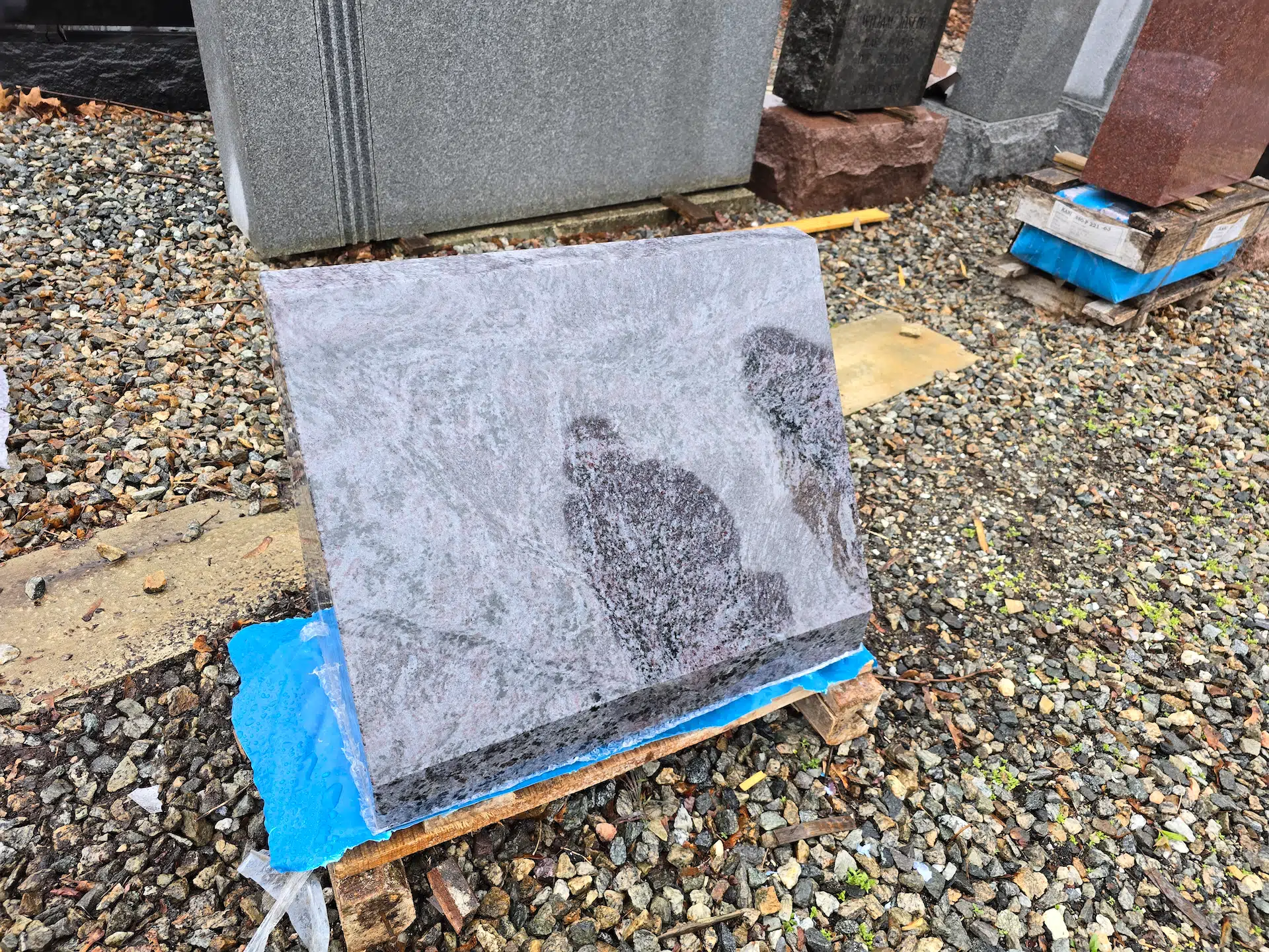 Granite Memorial Bench hand-carved by Cemetery Bench Shop in NJ — image 2